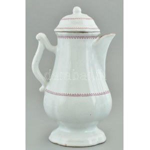 Holics, XIX. század második fele, festett, ónmázas fajansz, sérülések, kopások, hajszálrepedések, restaurálás. Jelezve...