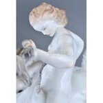 Herendi nagyméretű amazon, Lőte Éva tervei alapján készült, színesen festett porcelán figura. Jelzett. Hibátlan. m...