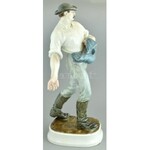 Pásztor János (1881-1945): Magvető. Színesen festett porcelán, apróbb gyári hibákkal. m: 52 cm. Jelzett...