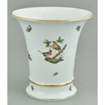 Herendi Rothschild mintás váza, kézzel festett, hibátlan, kopott aranyozás, jelzett, m:15 cm, d...