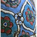 Antik iszlám, közel-keleti zománcozott réz Mina edény. Jelzett. Damaszkusz, Szíria, XIX sz. első fele. d: 32cm, m...
