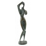 Alexander Archipenko (1887 - 1964): Fésülködő nő. Patinázott bronz. Jelzett: 7/5 Archipenko 1915. (Utánöntés) m...