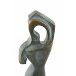 Alexander Archipenko (1887 - 1964): Fésülködő nő. Patinázott bronz. Jelzett: 7/5 Archipenko 1915. (Utánöntés) m...