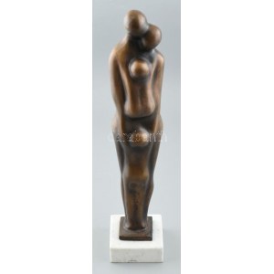 Rigasz Hondromatidisz (1942 - 1996): Család. Patinázott bronz. Jelzett. m: 41,5cm 1942. január 1...