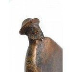 Olcsai Kiss Zoltán (1895-1981): Don Quijote. Patinázott bronz márvány talapzaton m: 21,5 cm Jelezve...