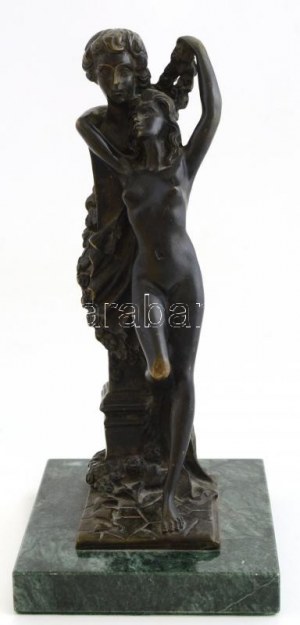 Claude Michel Clodion (1738-1814) után. Imádat. Bronz szobor, jelzett Clodion. Márvány talapzaton. ...