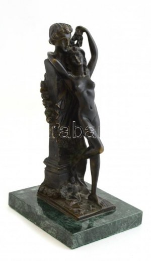 Claude Michel Clodion (1738-1814) után. Imádat. Bronz szobor, jelzett Clodion. Márvány talapzaton. ...