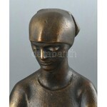 Palotai Gyula (1911-1977): Anya gyermekeivel. Bronzírozott szobor, jelzett, Képcsarnok hiányos zsűri címkéjével...