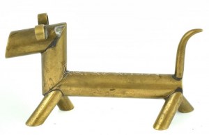 Varga Zoltán (?-?): Art deco csőkutya. Forrasztott rézcső. Karl Hagenauer bécsi tervező modorában...