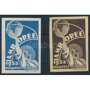 1933 Jamboree Gödöllő kék és barna levélzáró / 2 different labels