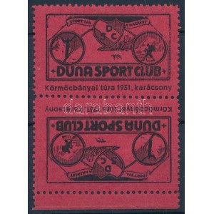 1931 Duna Sportclub Körmöcbányai túra fordított állású levélzáró pár / label pair