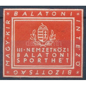 1931 III. Nemzetközi Balatoni Sporthét levélzáró / label