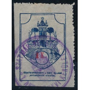 1910 Szatmárnémeti 1K helyi illetékbélyeg / fiscal stamp