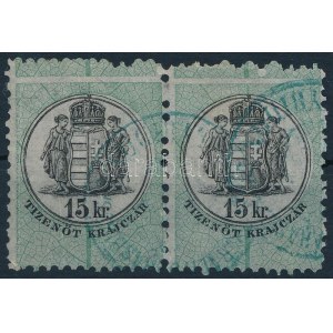 1868 15kr pár elfogazva / shifted perforation