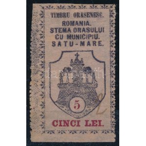 1925 Satu Mare (Szatmárnémeti) 5Lei városi illetékbélyeg / fiscal stamp (Cojocar 3.95.i.9.)