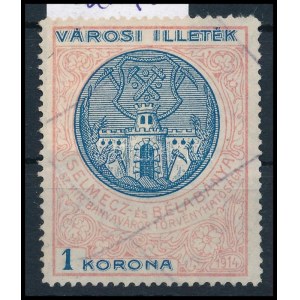 1914 Selmecbányai 1K illetékbélyeg (13.000)