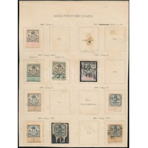 1868-1887 9 db Hírdetmény illetékbélyeg / 9 advertising duty stamp