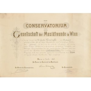 1889 Bécsi konzervatórium (Conservatorium der Gesellschaft der Musikfreunde in Wien...