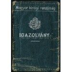 1944 M. kir. Rendörség igazolvány megviselt. / Police ID