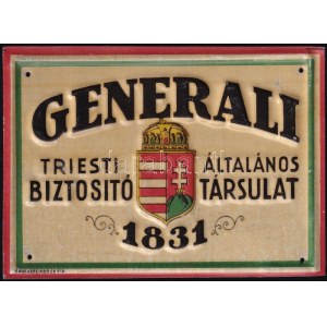 cca 1925 Generali Triesti Általános Biztosító Társulat alumínium tábla dombornyomott címerrel, szép állapotban...
