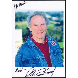Clint Eastwood (1930-) színész aláírása az őt ábrázoló fotón / autograph signature