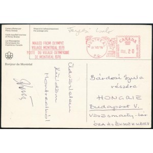 1976 Fenyvesi Csaba olimpiai bajnok által írt autográf képeslap a Montreali Olimpiáról ...