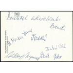1972 München, a magyar öttusa válogatott tagjai által képeslap az olimpiáról, rajta, Dr. Nagy Imre (1933-2013, edző...