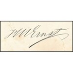 1845 Heinrich Wilhelm Ernst (1814-1865) zeneszerző és hegedűművész autográf dedikálással ellátott kőnyomatos portréja...