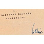 1958 Tóth Lajos: A balatoni hajózás históriája. Gépelt kézirat, illusztrált félvászon-kötésben, fekete...