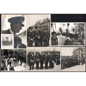 cca 1942 Vegyes, folyamőrséggel kapcsolatos fotó tétel, 7 db, 4 fotón azonosítatlan ünnepséggel...