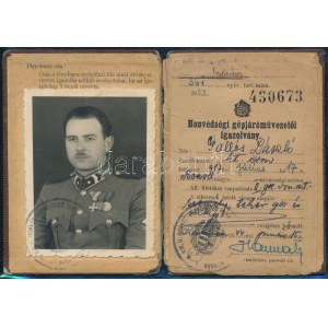 1944 Honvéd gépjárművezetői igazolvány, fényképes / military driving licence