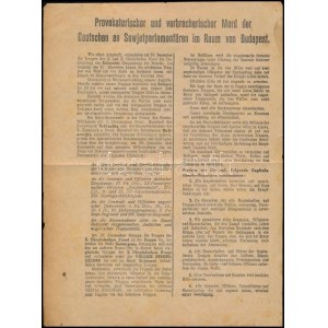 1944. 12. 29..Szovjet propaganda szórólap a szovjet parlamenterek megöléséről német nyelven...