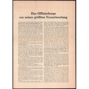 1945. 02. A Wehrmacht nemzetiszocialista vezető stábjának lelkesítő levele a német katonatisztekhez. / 1945 February...