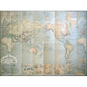cca 1870 Neueste Karte der Erde. mit Rücksicht auf das Bedürfniss des Handelstandes sowie für den Unterricht an Lehr...