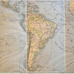 cca 1870 Neueste Karte der Erde. mit Rücksicht auf das Bedürfniss des Handelstandes sowie für den Unterricht an Lehr...