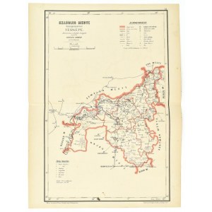 cca 1890-1900 Szabolcs megye közigazgatási térképe. Hivatalos adatok alapján rajzolta: Hátsek Ignác m. kir. térképész...