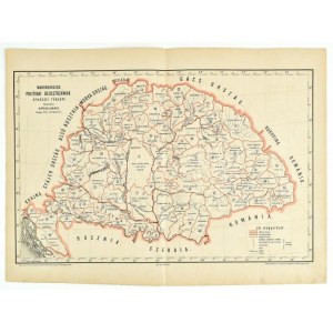 cca 1890-1900 Magyarország politikai beosztásának átnézeti térképe. Rajzolta: Hátsek Ignác m. kir. térképész. Metsz...