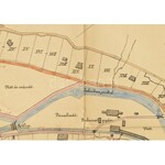 1901 Fenyőháza/Lubochna nyaralótelep térkép vázlata, rajta a Vág (Váh/Waag) folyóval és Lubochna patakkal...