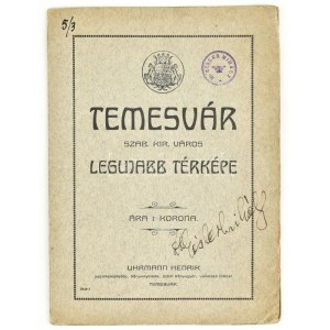 Temesvár szab. kir. város térképe 1:14400. Színes, litografált térkép. Uhrmann Henrik. Kiadói papírborítékban...