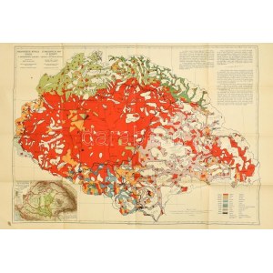 cca 1920 Magyarország néprajzi térképe a népsűrűség alapján, Szerk.: Gróf Teleki Pál, ún. Vörös térkép, 1:1000.000...
