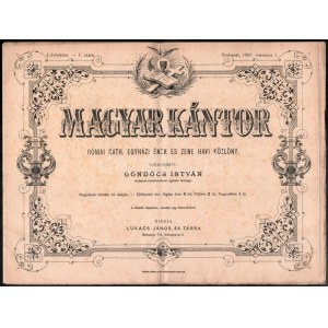 1897 Bp., Magyar kántor, római kath. egyházi ének és zene havi közlöny 1. évfolyam 1. száma, kiadja...