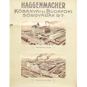 cca 1930 Hagenmacher Kőbányai Sörgyárak kőbányai és budafoki gyárak nagy méretű litho reklám plakát. Kis szakadással ...