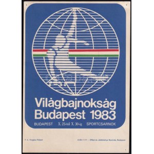 1983 Budapest, Atlétikai Világbajnokság villamosplakát, Offset és Játékkártya Nyomda Bp., sarkain apró lyukakkal...