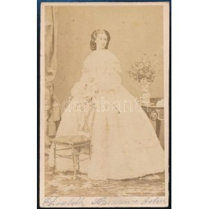 cca 1860 Wittelsbach Erzsébet királyné (1837-1898) Sisi, Ferenc Jószef felesége, vizitkártya Angerer. / Queen Sisi...
