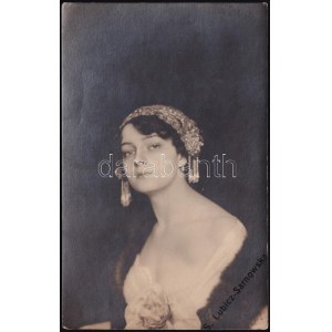 cca 1915 Stanislawa Lubicz-Sarnowska (1891-1958) lengyel színésznő fotója, 13,5×8,5 cm / Stanislawa Lubicz-Sarnowska ...