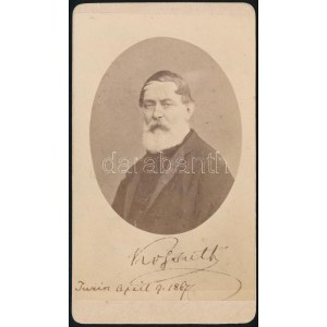 cca 1867 Kossuth Lajos (1802-1894) vizitkártya méretű fényképe 1867-ből, keményhátú fotó...