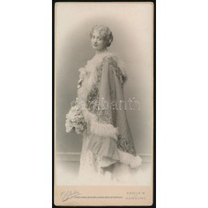 Dohnányi Ernőné Galafrés Elza (1879-1977) színésznő kabinetfotó 10x21 cm