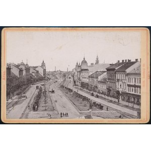 cca 1890 Arad, Andrássy tér. Keményhátú fotó. 17x11 cm