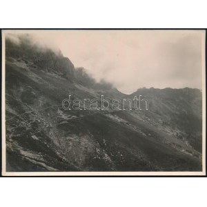 cca 1910-1920 Brassó vidéki hegyek, Sztrunga-nyereg, Erdélyi Mór (1866-1934) felvétele, hátoldalán feliratozott fotó...