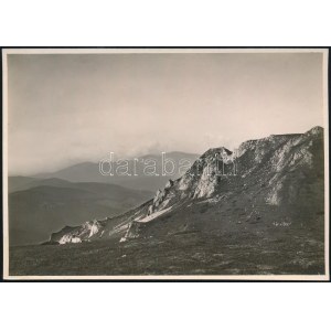 cca 1910-1920 Brassó vidéki hegyek, Írottkő a Nagykőhavason, Erdélyi Mór (1866-1934) felvétele...